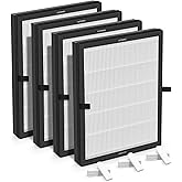 UASWPART E-200 Air Filter Compatible with LUNINO E-200 Air Puri-Fier Filter Replacement, 3-in-1 Filtration System with HEPA and Activate Carbon for Home Large Room up to 1740sq.ft, 4-Pack