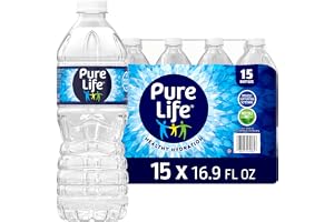 Pure Life Purified Bottled Water - 15 Pack, 16.9 Fl Oz | Still Drinking Water Enhanced with Minerals for a Crisp Taste