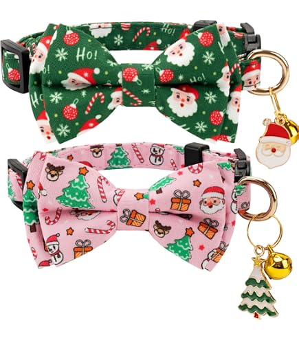 BoomBone Weihnachts-Katzenhalsband Mit Blumen-Charm – Verstellbar, Mit Breakaway-Sicherheit, Für Katzen & Kleine Hunde
