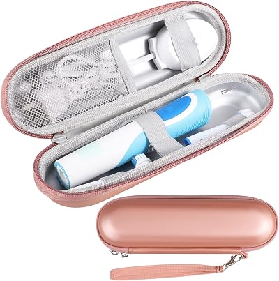 Hemiks Electric Toothbrush Travel Case Waterproof with Storage Rose Gold
