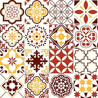 Buy 16 Pcs Decorative Self Adhesive Tile Stickers 6x6 Inch 15x15 Cm Easy To Peel And Stick Removable Waterproof Wallcovering Wall Floor Tile Decals For Bathroom Kitchen Backsplash Furniture Stairs Deco Online In
