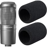 Audio-Technica AT2020 Pop Filter - 2 Windscreens for AT2020 &amp; AT-2035 Microphones (Black)