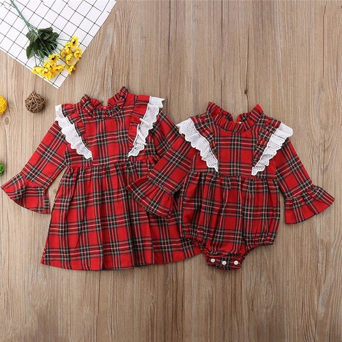 matching baby and girl christmas dresses