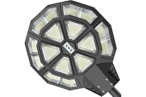 BNT Solar Street Lights Outdoor - 2500W Commercial Grade Solar Powered Street Light with Dusk to Dawn Sensor - Waterproof LED Solar Street Light