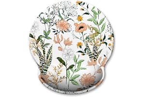 Atufsuat Ergonomic Mouse Pad with Wrist Support, Floral Memory Foam Wrist Rest Mouse Pads, Cute Computer Laptop Office Access