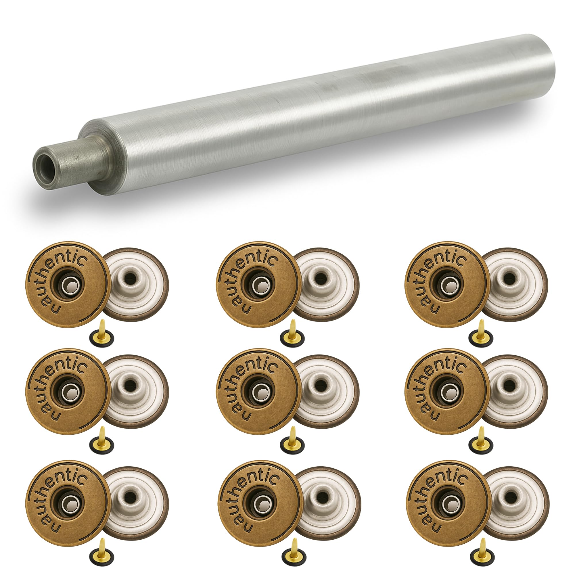 Trimming Shop Brass Jeans Buttons Durable Pin Back Tack Fasteners with Hand Tool Denim Replacement for Repair Clothing, Jackets, DIY Crafts (20mm, Bronze, 10pcs)