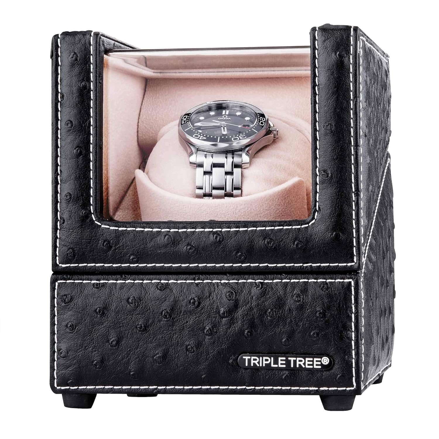 TRIPLE TREE Watch Winder With Soft And Flexible Watch Pillows Wooden