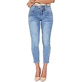 Royalty for Me Womens Royalty for Me Petite Wannabettabutt 3 Button Skinny Ankle Jean with Recycled Fiber