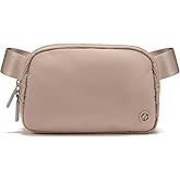 Pander Two Way Zipper Fanny Pack Nylon Everywhere Belt Bag for Women, Water Repellent Waist Packs, Crossbody Bags with Adjustable Strap (Raw Linen).