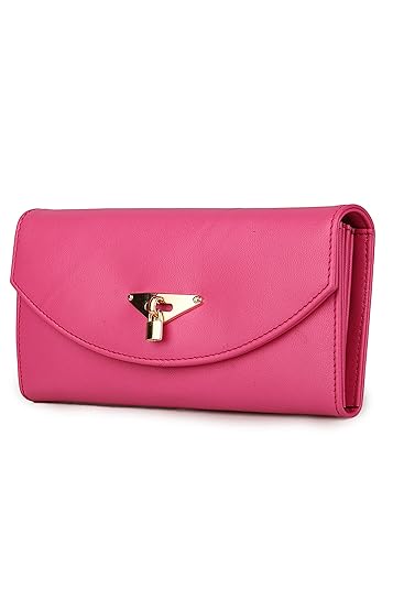 CLASSIC FASHION Womens PU Clutch (Pink, Cfs0207)