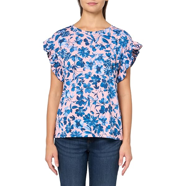 thumbnail image 2 of Nautica Women's Short Sleeve Sweater, Blue Haze/Ivory, S At Women's Clothing Store 2 of 9