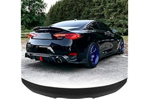 ARESPARTS ABS Rear Spoiler Big Wings for 2017-2022 Infiniti Q60/Q60S Pure Luxe Red Sport 400 2-Door Luxury GT Coupe Rear Trunk Sport Spoiler Lip Tail Wing PSM Style Glossy Black