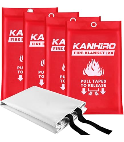 Silicone Coated Fire Blanket Ifory Fire Blanket 2-Pack – 40x40 Inch Emergency Fire Blanket For Kitchen, Grill, Car & Home, Silicone Coated & No Fiberglass Splinters Fire Extinguishers Home - View #6