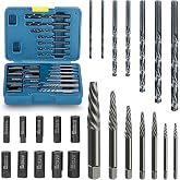 Thinkpro Broken Bolt Extractor Kit,24 Pieces Easy Out Screw Extractor Set | Reverse Drill Bit Extractor Set with Broken Bolt Drill Guide, For Stripped,Broken Head Screw Bolt and Nut
