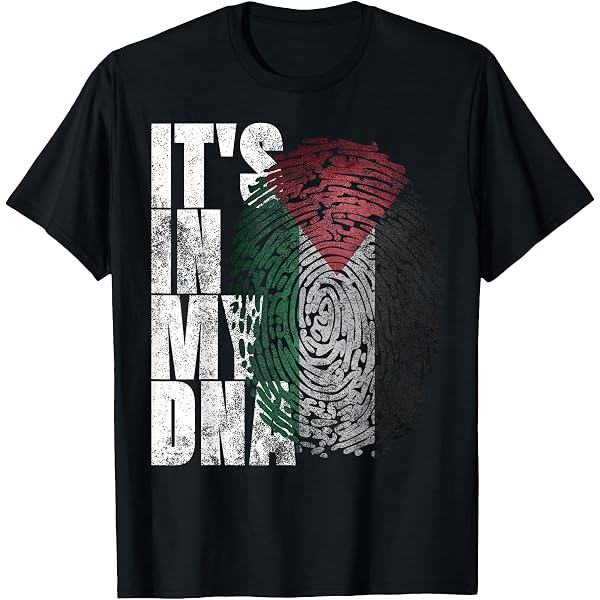 T-shirt Free Palestine A101 – Maglia In Cotone Verde Con Bandiera E Scritta Intifada