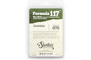 Shortie's Candle Company Pure Jasmine Wax Melts - 1 Highly Scented 3 Oz. Bar - Made with Essential & Natural Oils - Flower & Floral Air Freshener Cubes Collection (Packaging may vary)