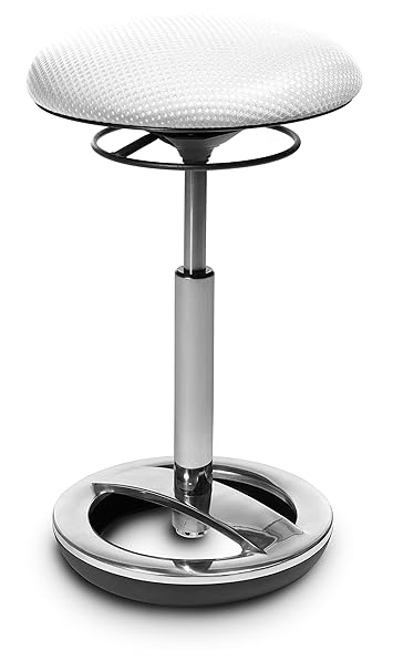 Topstar Sitness High Bob, ergonomische Stehhilfe, Arbeitshocker, Fitnesshocker, Standfußring Alu poliert, Sitzhöhe 49-70cm, S