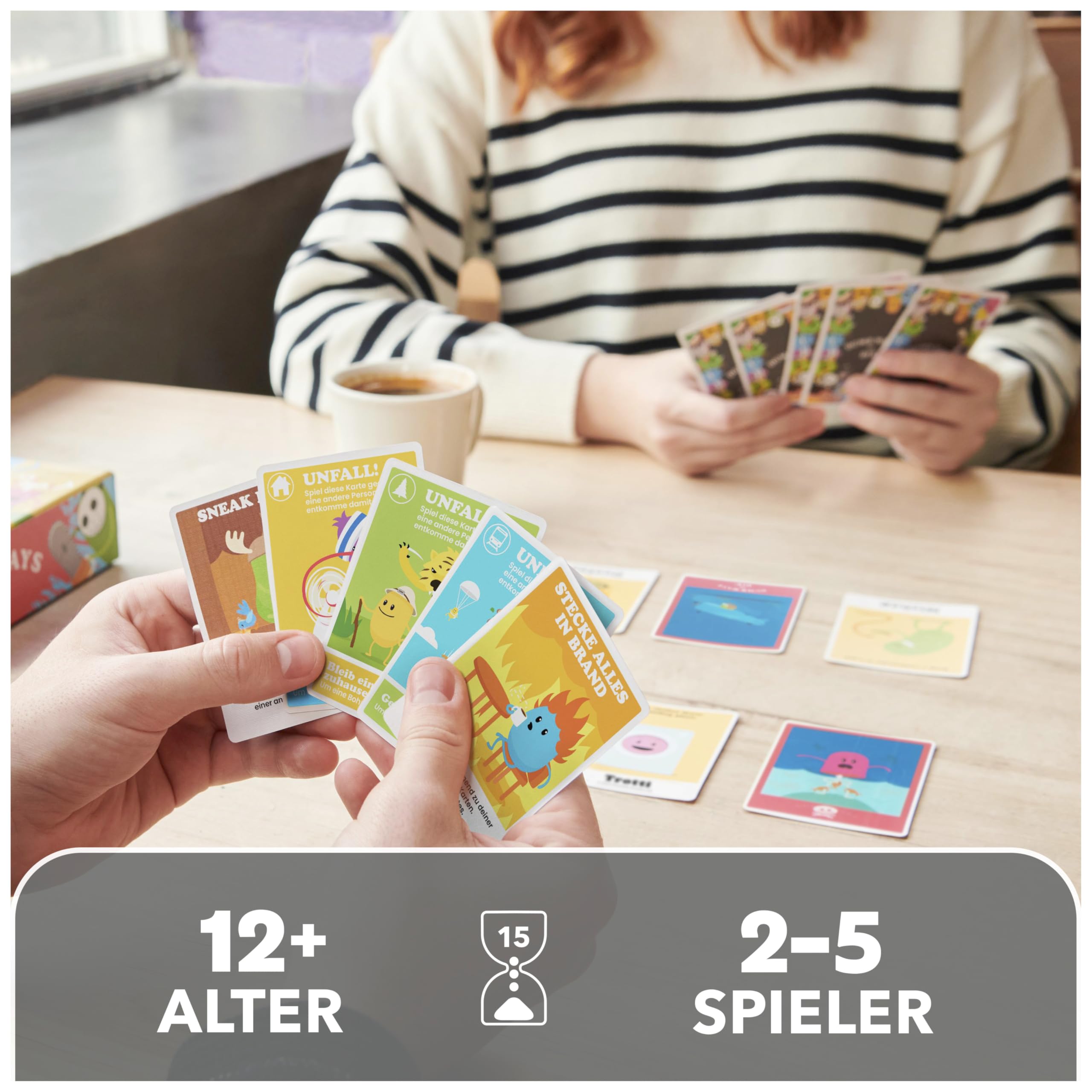 Spin Master Games Dumb Ways to Die, rasant-gemeines Kartenspiel, bei dem es ums Überleben der eigenen Bohnen geht, witziges Karten-Artwork mit Wackelbildern, 2-5 Spieler ab 12 Jahren, deutsche Ausgabe 2