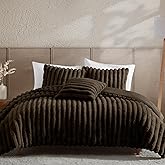 Riverbrook Home Everett Faux Fur Comforter Set, Brown, Full/Queen, 4 Piece