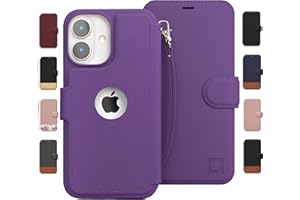 LUPA LEGACY Compatible for iPhone 16 Wallet Case for Women and Men, Slim & Protective, Credit Card Holder, Shockproof PU Leather Folio Cover Compatible with Apple iPhone 16 (6.1") Purple [Includes Wristlet]