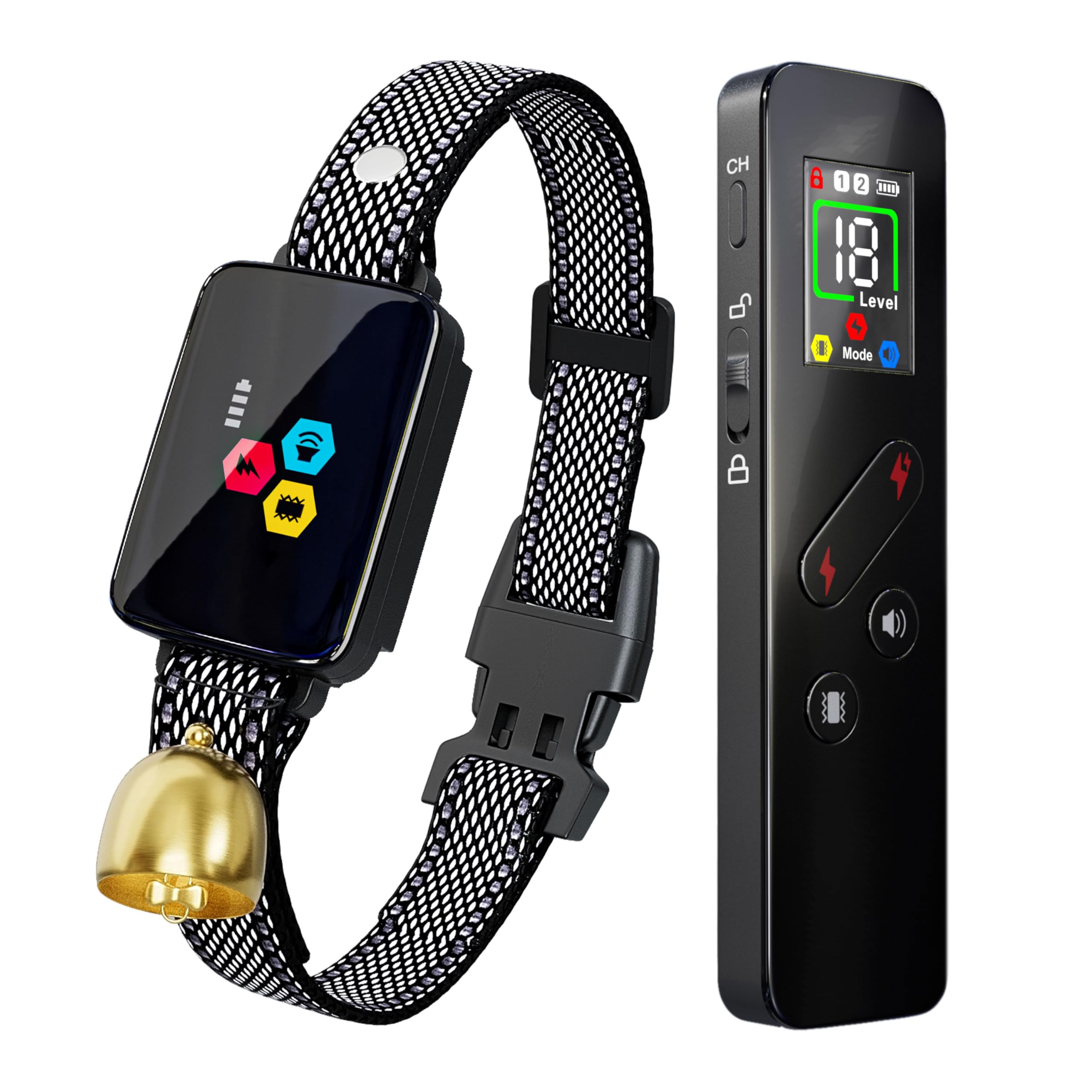 Photo 1 of Cat Training Collar Cat Bark Collar with Remote Electric Cats Shock Collar 3300FT IP67 Waterproof 3 Training Modes Beep Vibration Shock Mode Top Meowing Effective for Bad Behavior Carbon Black