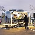 13FT Food Trailer Truck Concession Trailer Mirror Trucks Trailer for Business Food Vending Cart Camp Trailer Empty Air Food Trailers for Sale Deposit Advance Payment