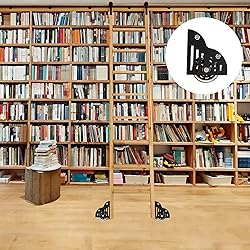 Kcgani 2 Pcs Heavy Duty Sliding Library Ladder