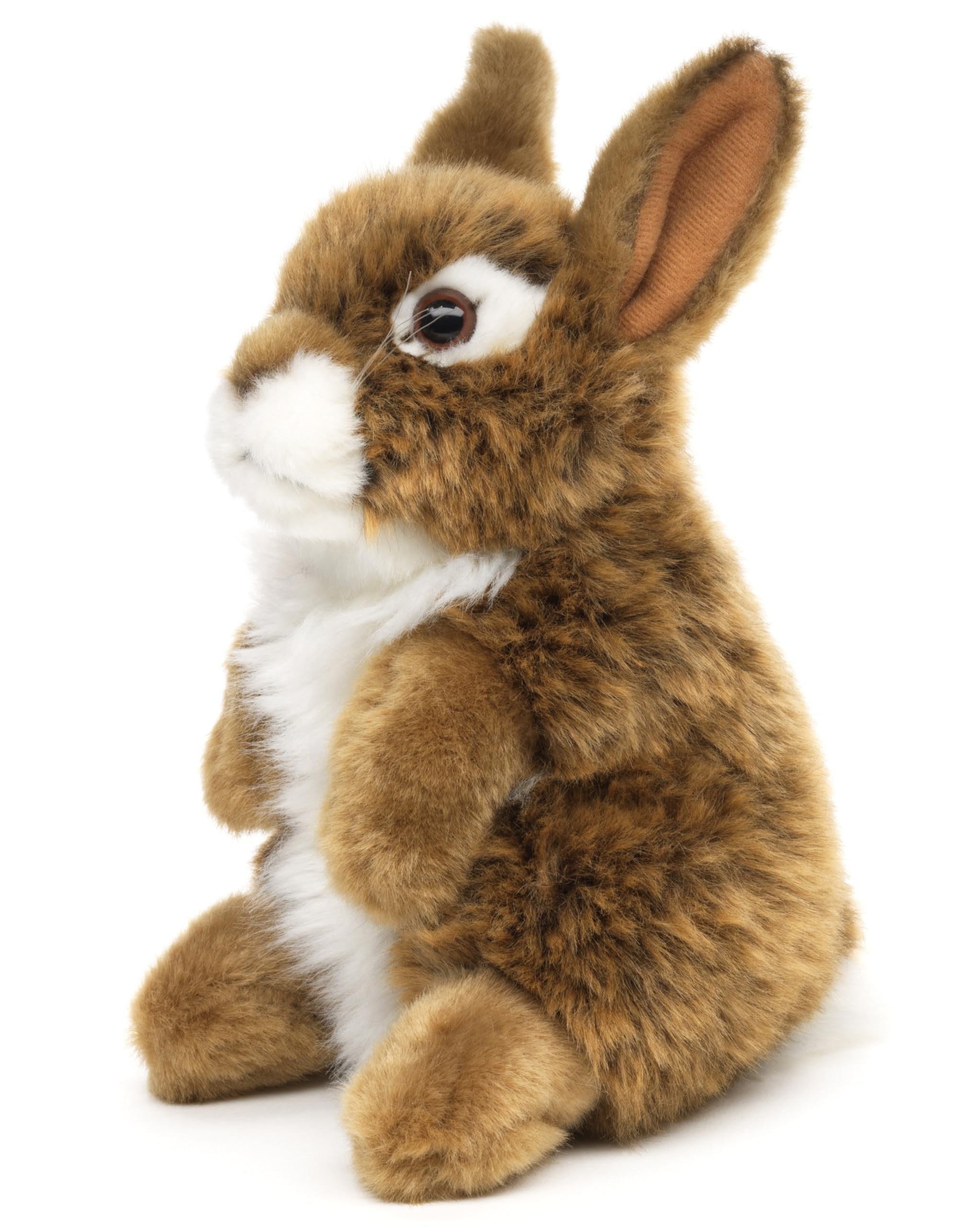 Uni-Toys - Rabbit, standing (brown) - 18 cm (height) - plush rabbit - plush toy, cuddly toy