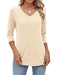 Sherosa Womens Tops Loose Fitting Shirts 3/4 Sleeve
