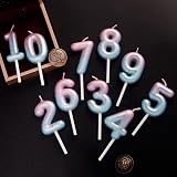 HONGCI Pink Blue 5 Candle Birthday Candles Set 1 Number 6 Long Stick Candles view 2
