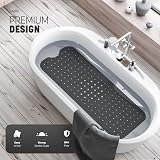 KEPLIN Premium Non-Slip Bath Mat 200 Suction Cups 40x100cm Black view 3