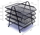 EXERZ Mesh Letter Trays 4-Tier Desk Organiser Free Standing File Rack view 4