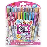 Scentos Sugar Rush Colored Gel Pens for Kids - Candy Scented Pens - Medium Point Gel Pens for Coloring - For Ages 4 and Up - 24 Count (Metallic Glitter)