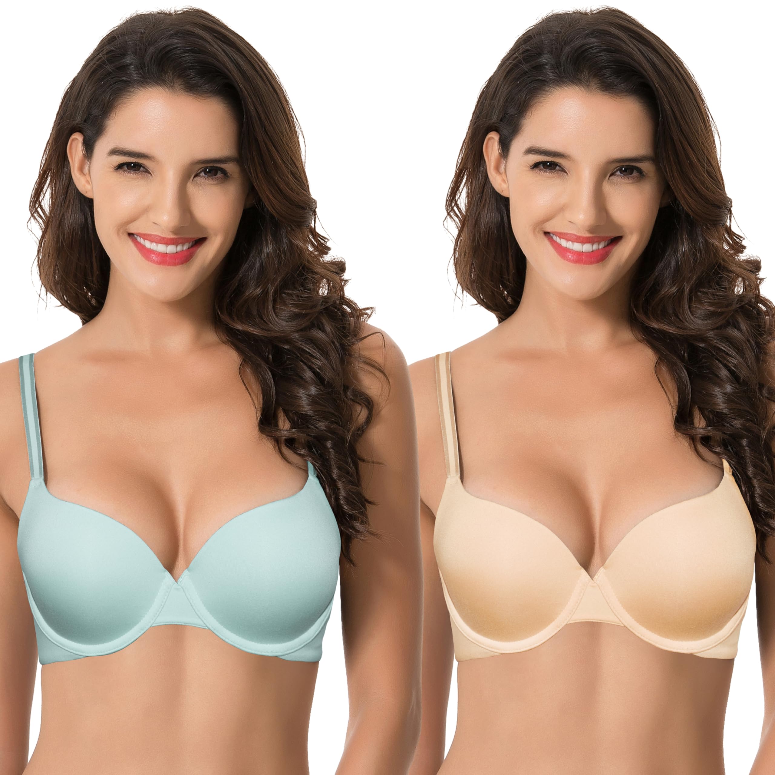 Curve Muse Women's Light Lift Add 1 Cup Push Up