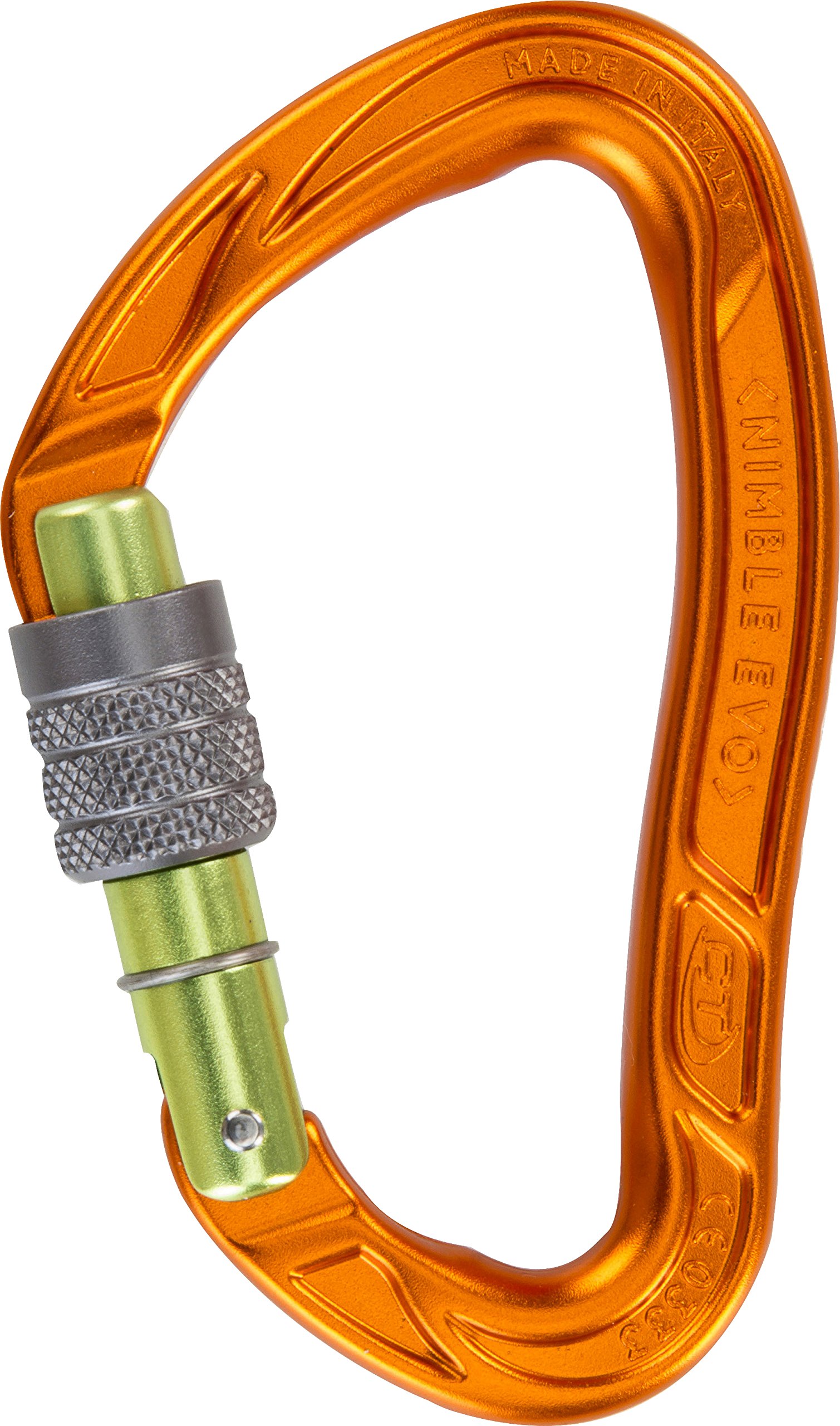 Climbing Technology 2E665BKC0CCTST1 Nimble Evo SG 2 C39400wbmctstd Carabiner, Green/Orange, One Size