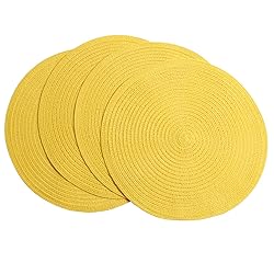 SHACOS Round Braided Placemats Set of 4 Washable