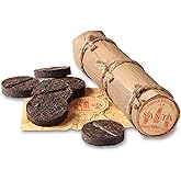 Three Pagodas - Puerh Tea in Bamboo Leaf Tube (80 Cups) Ripe Pu Erh Mini Cakes (7.1 Ounce) 200g Chinese Aged Shou Pressed Fermented Black Puer Cakes