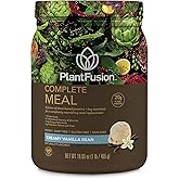 PlantFusion Complete Meal Replacement Shake - Plant Based Protein Powder with Superfoods, Greens & Probiotics - Vegan, Gluten Free, Soy Free, Non-Dairy, No Sugar, Non-GMO - Vanilla 1 lb