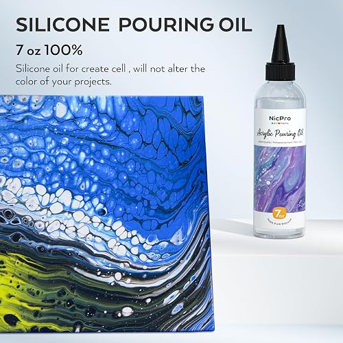 7oz Pure Silicone Oil For Acrylic Pouring - Cell Activator For Paint Art, Non-Toxic & Multipurpose