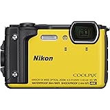 Nikon W300 Waterproof Underwater Digital Camera with TFT LCD, 3", Yellow (26525)