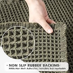 MIULEE Set of 2 Waffle Bathroom Rugs, Super