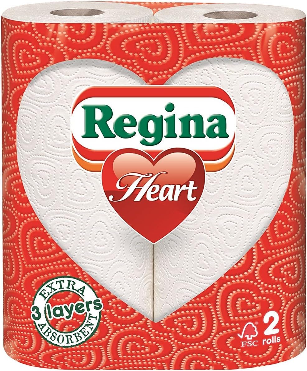 Regina Heart Kitchen Towel 2 Rolls Pack Of 10 Total 20 Rolls Amazon Co Uk Grocery