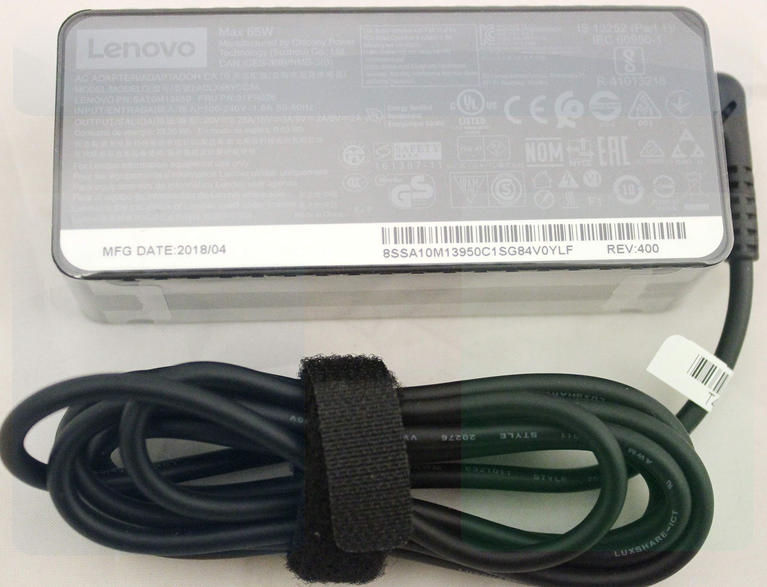 Sparepart: Lenovo AC Adapter (20V 3,25A) AC Adapter 20V 3.25A -, 01FR026 (AC Adapter 20V 3.25A - PC-/Server Netzteil, Notebook, Indoor, 100-240 V, 50-60 Hz, 65 W, 20 V)