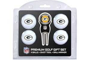 Team Golf NFL Regulation Size Golf Balls (4 Count) & Divot Tool with Removable Double-Sided Magnetic Marker