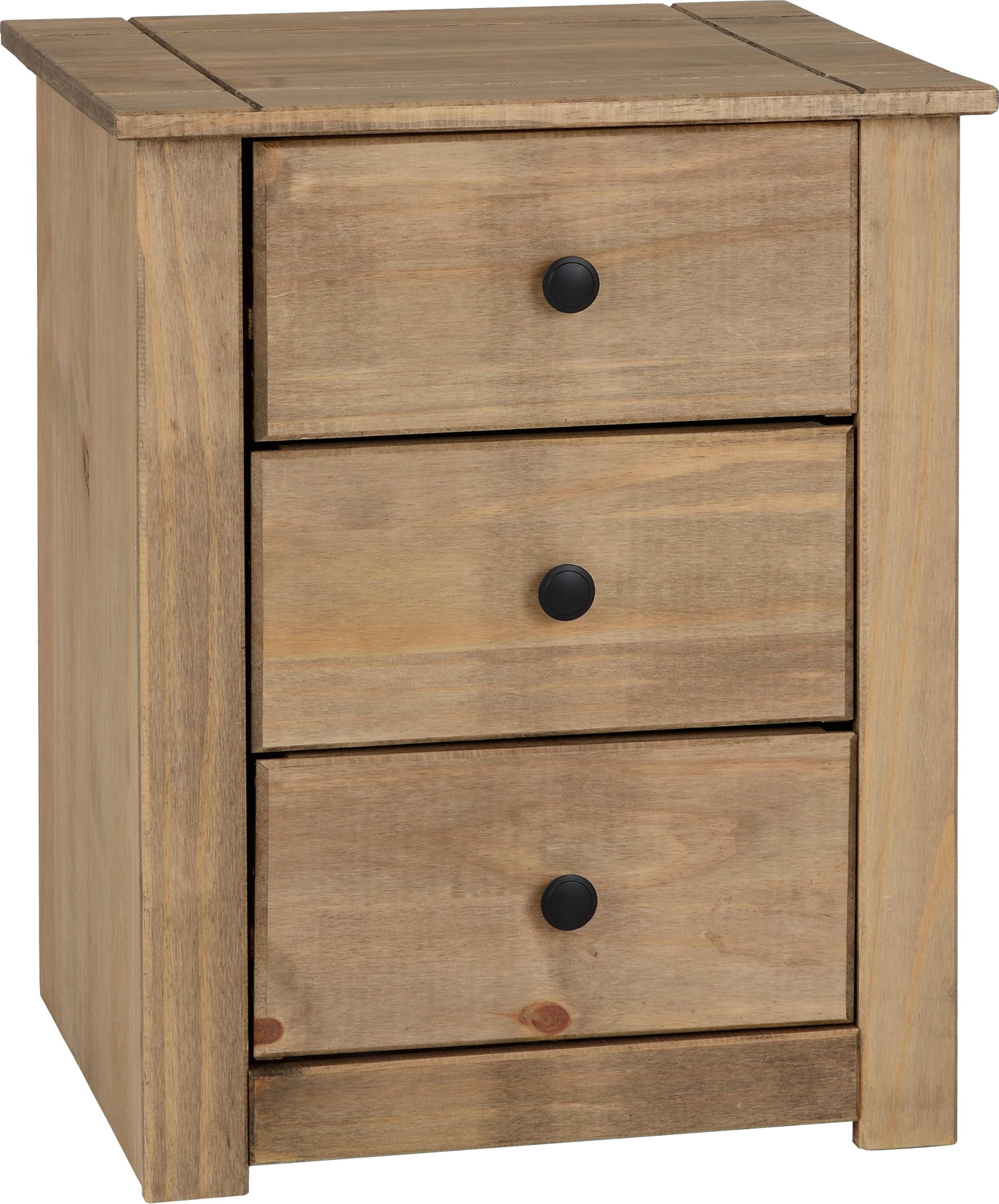 Seconique Panama 3 Drawer Bedside in Natural Wax