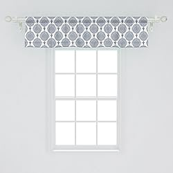 Ambesonne Damask Window Valance, Abstract Medallion