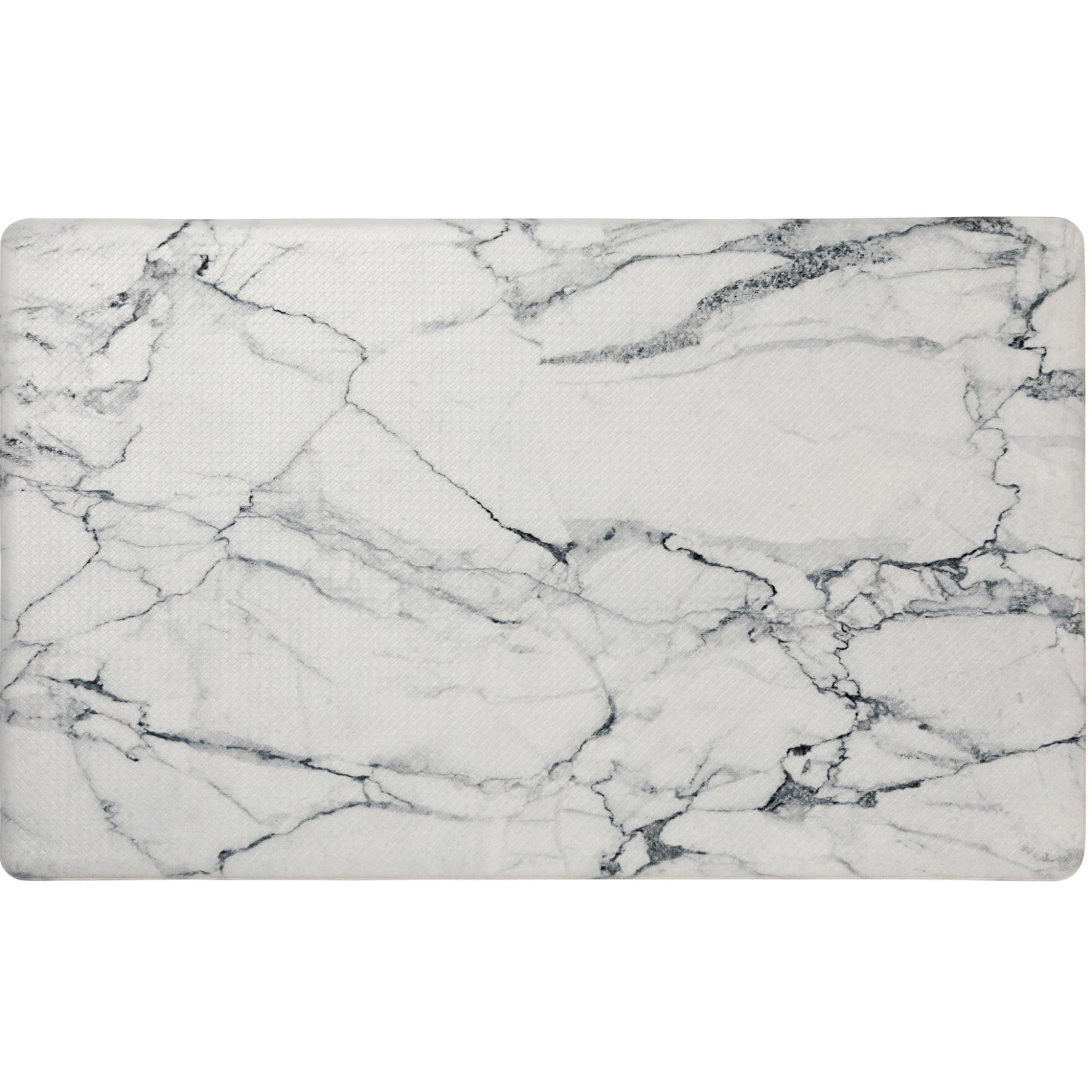 SoHome Cozy Living Anti Fatigue Mat Kitchen Mat Non Slip Stain Resistant Easy Clean 1/2 Inch Thick Kitchen Floor Mats, Marble White 18" x 30"