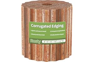 SOCONT Metal Garden Edging, 10"×20Ft Landscape Edging Border for Garden, Flower Bed, Lawn and Landscape Edging (Rusty)