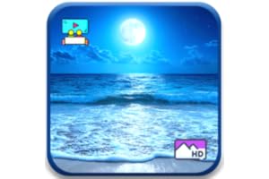 Moonlit Beach Calm – Ocean Waves & Coastal Night Ambience with Weather & Clock For Fire TV