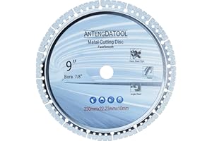 Antengdatool 9 Inch Metal Cutting Diamond Blade, 230mm Cut Off Wheel 7/8"-5/8" Arbor for Cast Iron Rebar Carbide Stainless Steel(Not for Soft Metal)